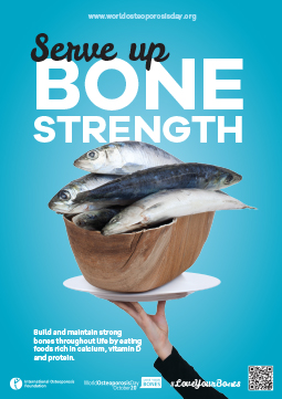 IOF world osteoporosis day poster promoting nutrition