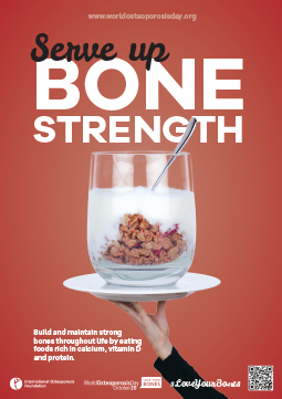 IOF world osteoporosis day poster promoting nutrition