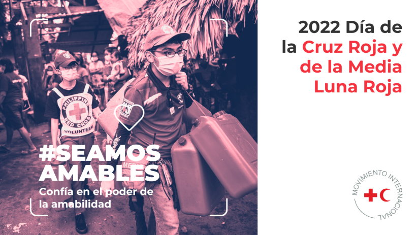 IFRC world red cross and red crescent day twitter post design in Spanish