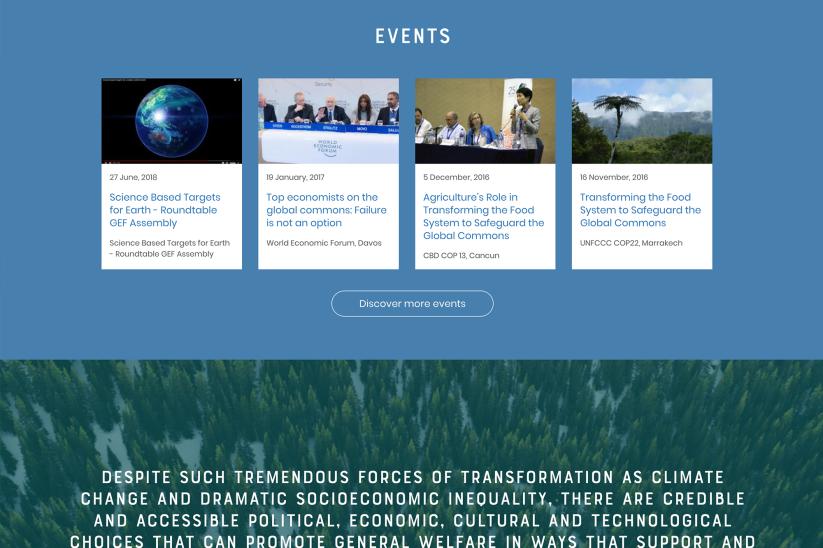 Screenshot of the globalcommons.earth website science page