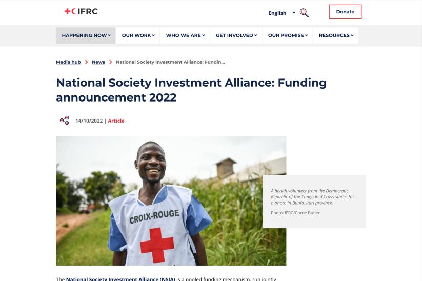 screenshot of an article page on ifrc.org