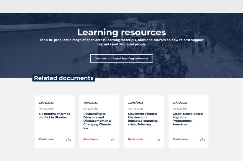 screenshot of a basic page on ifrc.org