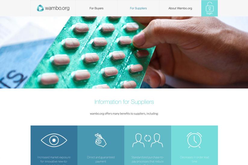 Screenshot of the Wambo.org website suppliers page
